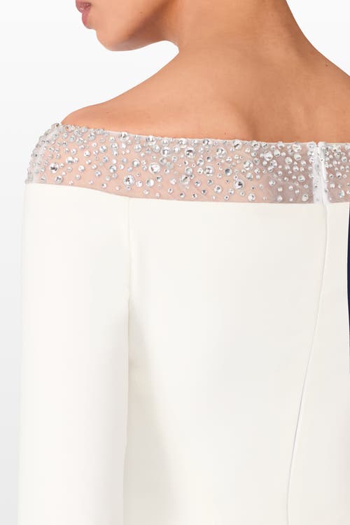 Jenny Packham Calypso Off-the-shoulder Midi Dress In White