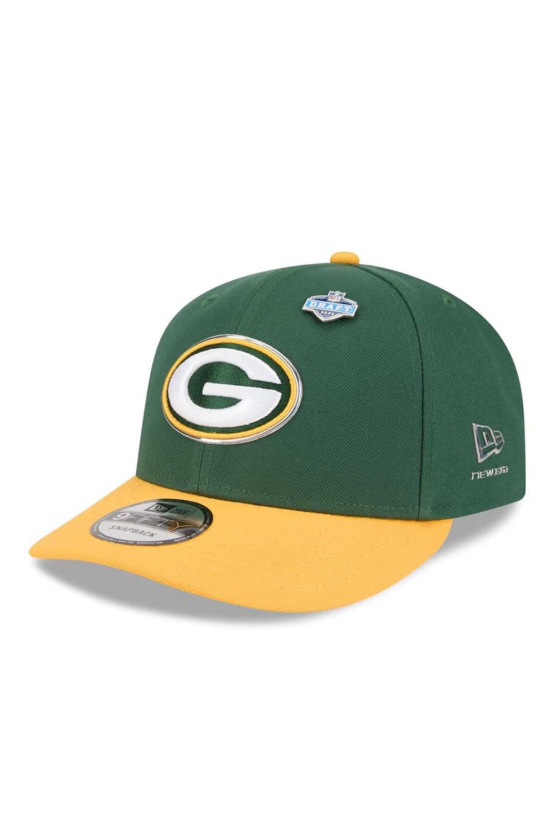 Men's New Era  Green/Gold Green Bay Packers 2026 NFL Draft On Stage Pre-Curved 9FIFTY Snapback Hat, Main, color, Green