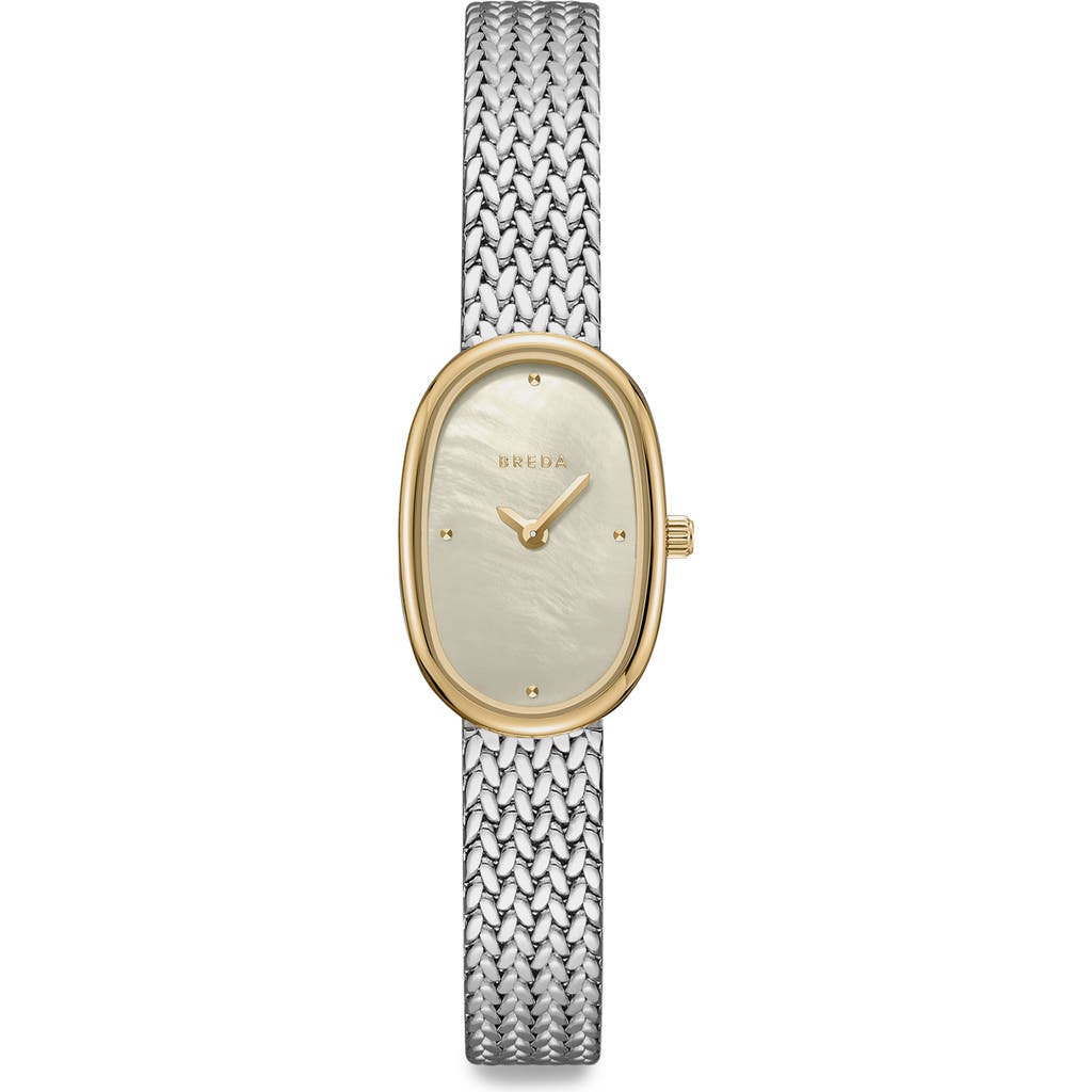 Breda Jane Tethered Mesh Strap Watch, 18mm In Metallic