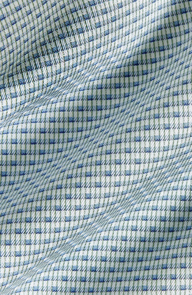 David Donahue Trim Fit Micro Dobby Cotton Dress Shirt, Alternate, color, Sage/ Blue