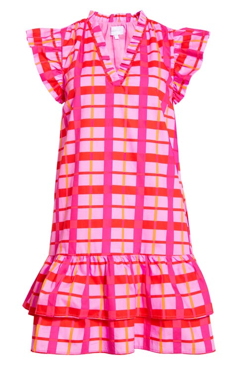 Darvy Check Shift Minidress