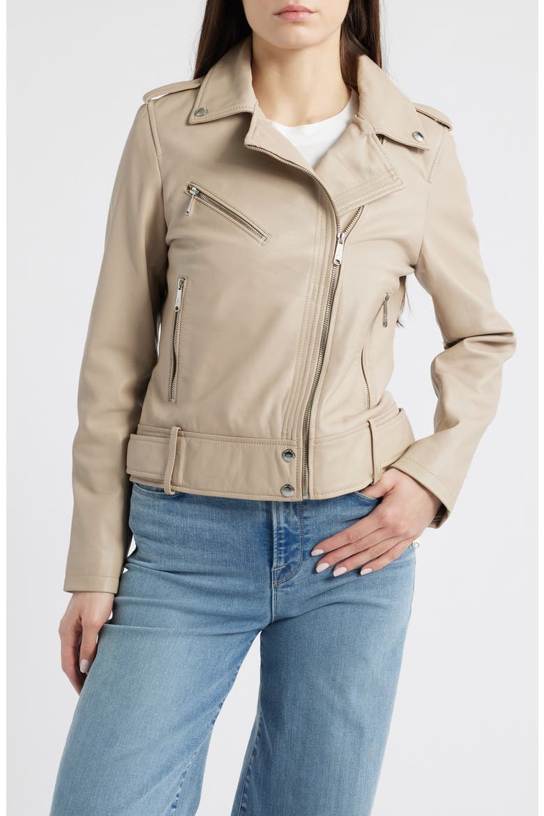 Lambskin Moto Jacket, Main, color, OYSTER