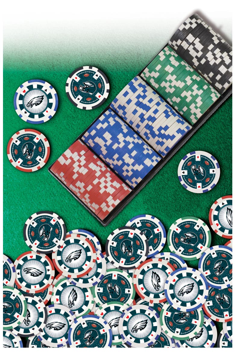 Philadelphia Eagles 100pc Poker Chips, Alternate, color, Multicolor