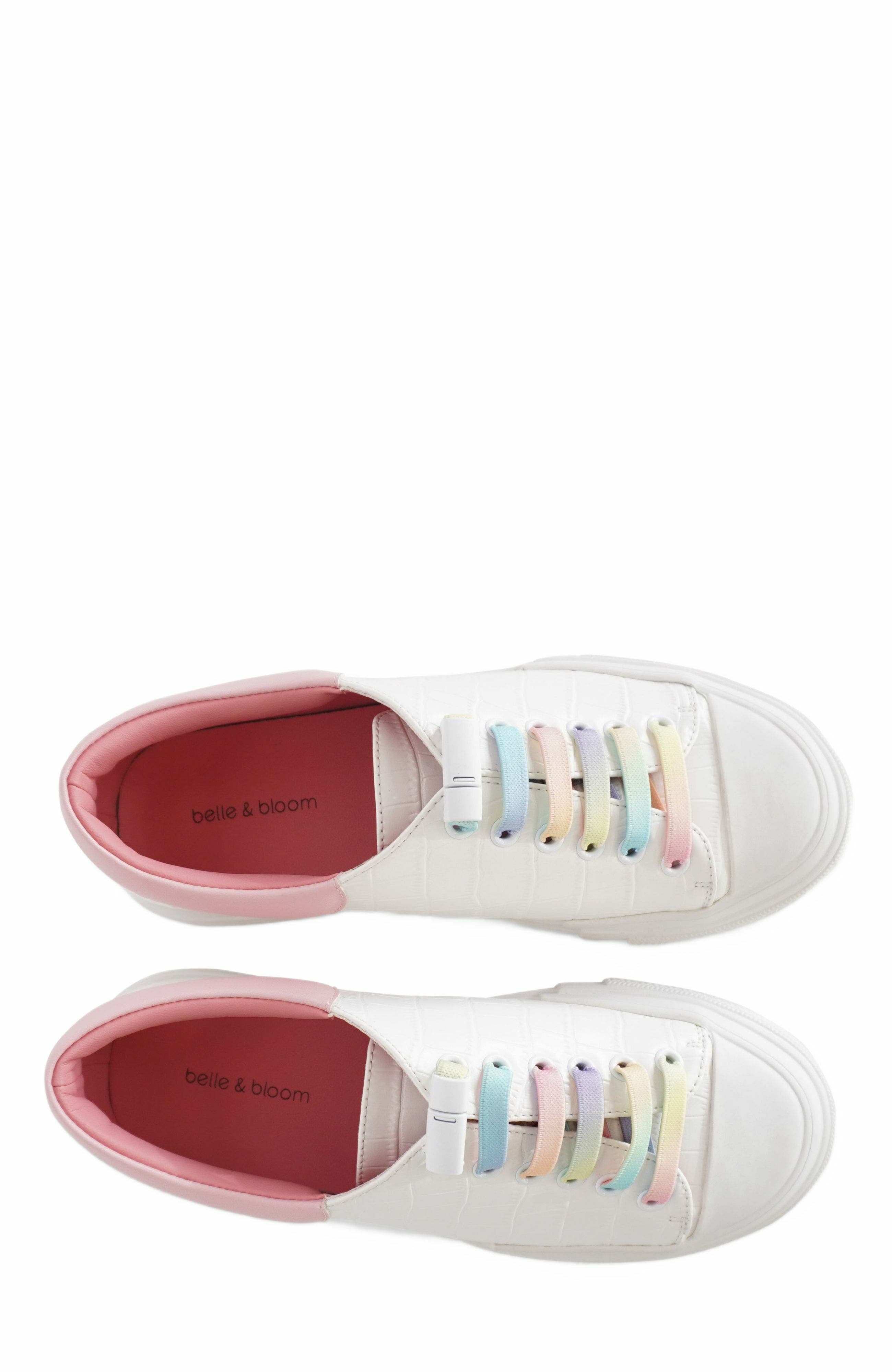 Belle & Bloom Just A Little Dream Croc Leather Sneaker, Alternate, color, White