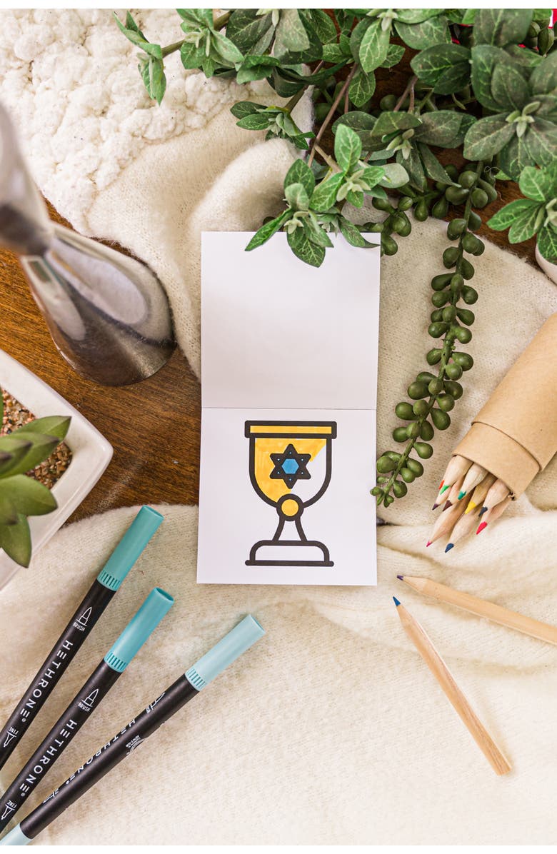 A Brighter Year Holiday Mini Adult Coloring Book Bundle, Alternate, color, Hanukkah