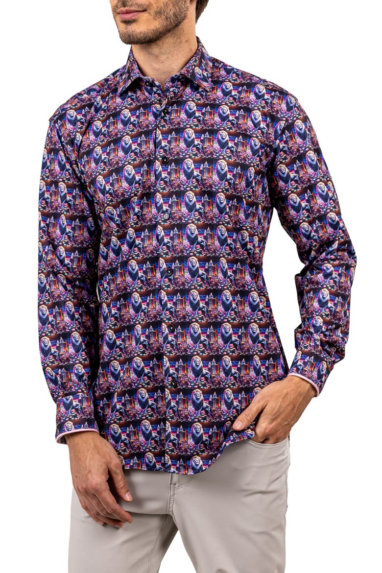 Fibonacci Stretch Ascension 3320 Contemporary Fit Button-Up Shirt, Alternate, color, PINK