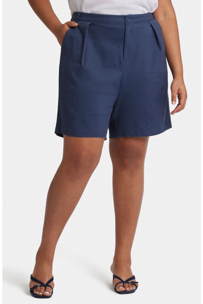Relaxed Linen Blend Shorts, Main, color, OXFORD NAVY