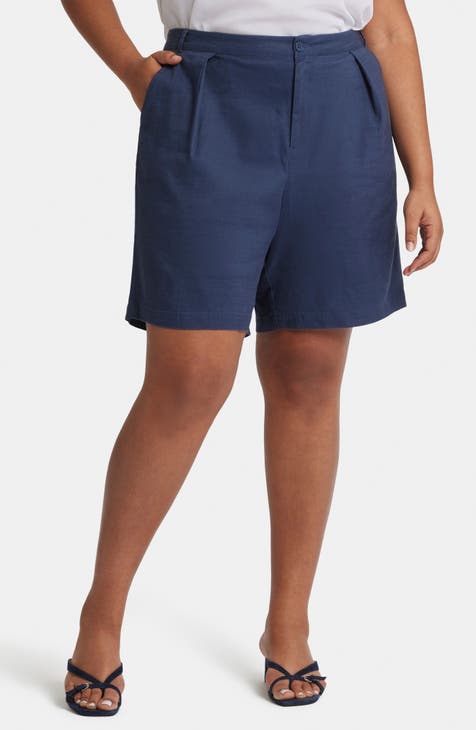 Relaxed Linen Blend Shorts (Plus)