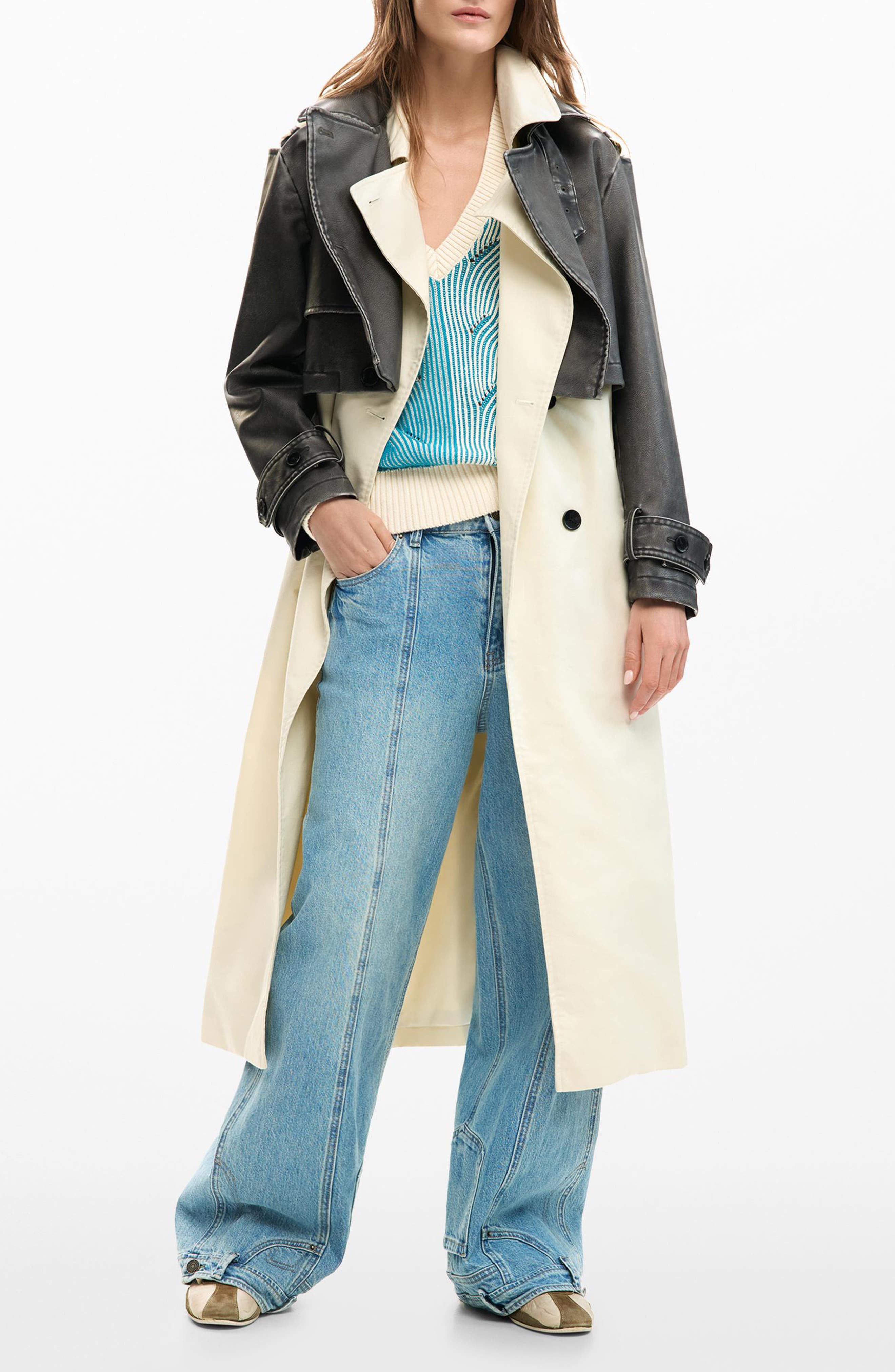 Mixed Media Trench Coat