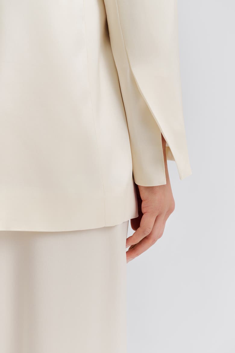 Liv Satin Wrap Blazer, Alternate, color, Vanilla