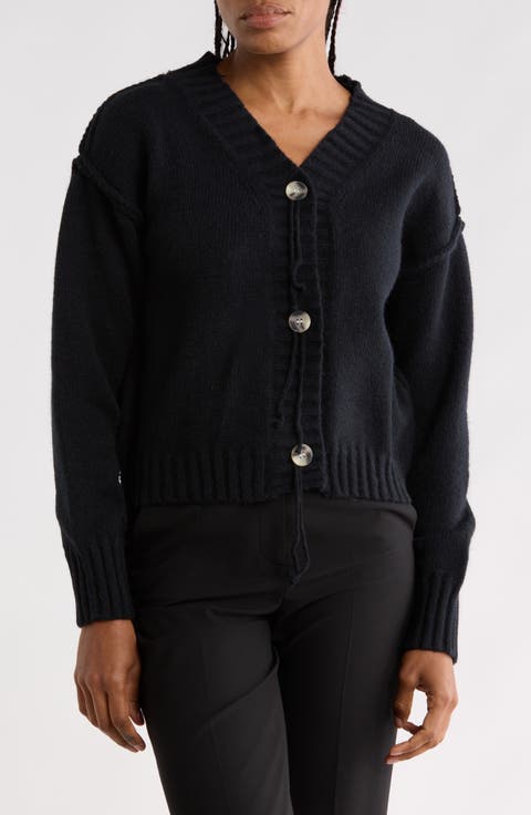 Exposed Seam V-Neck Cardigan