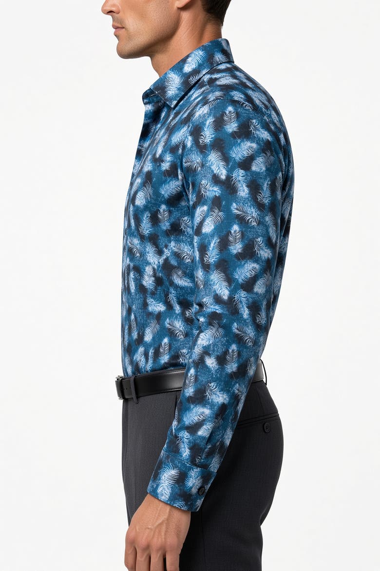 Speaks Print Button-Up Long Sleeve Shirt, Alternate, color, Multicolor