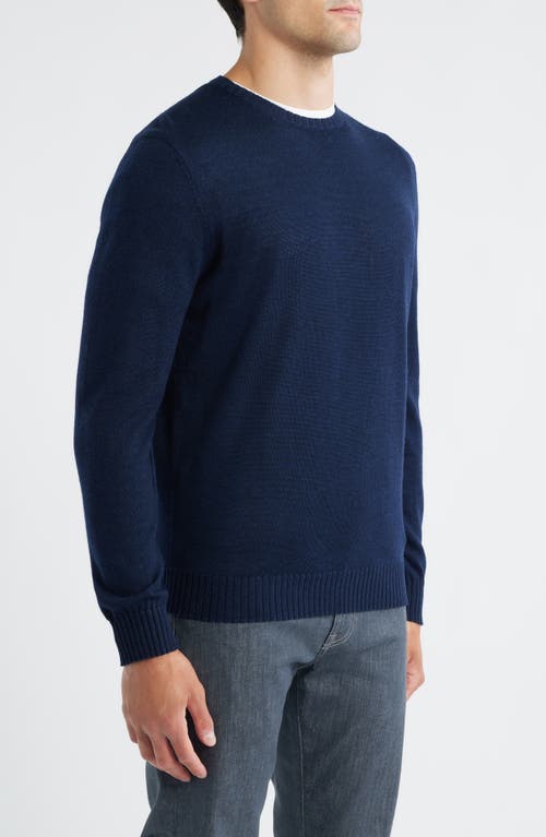 Johnnie-o Ronald Merino Wool Sweater In Blue