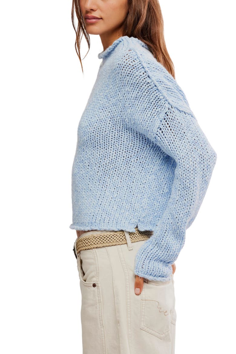 Opal Roll Neck Crop Sweater, Alternate, color, CASHMERE BLUE