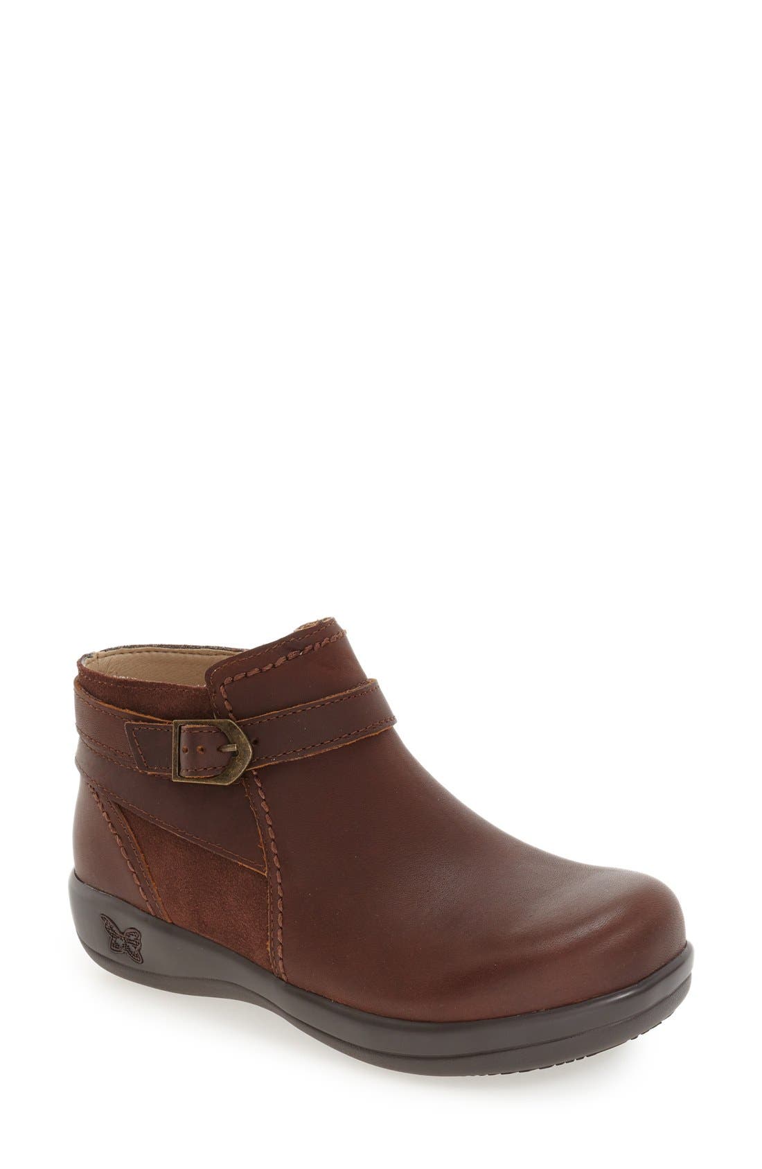 Alegria by PG Lite Alegria Dylan Water Resistant Bootie, Main, color, Hickory Brown Leather