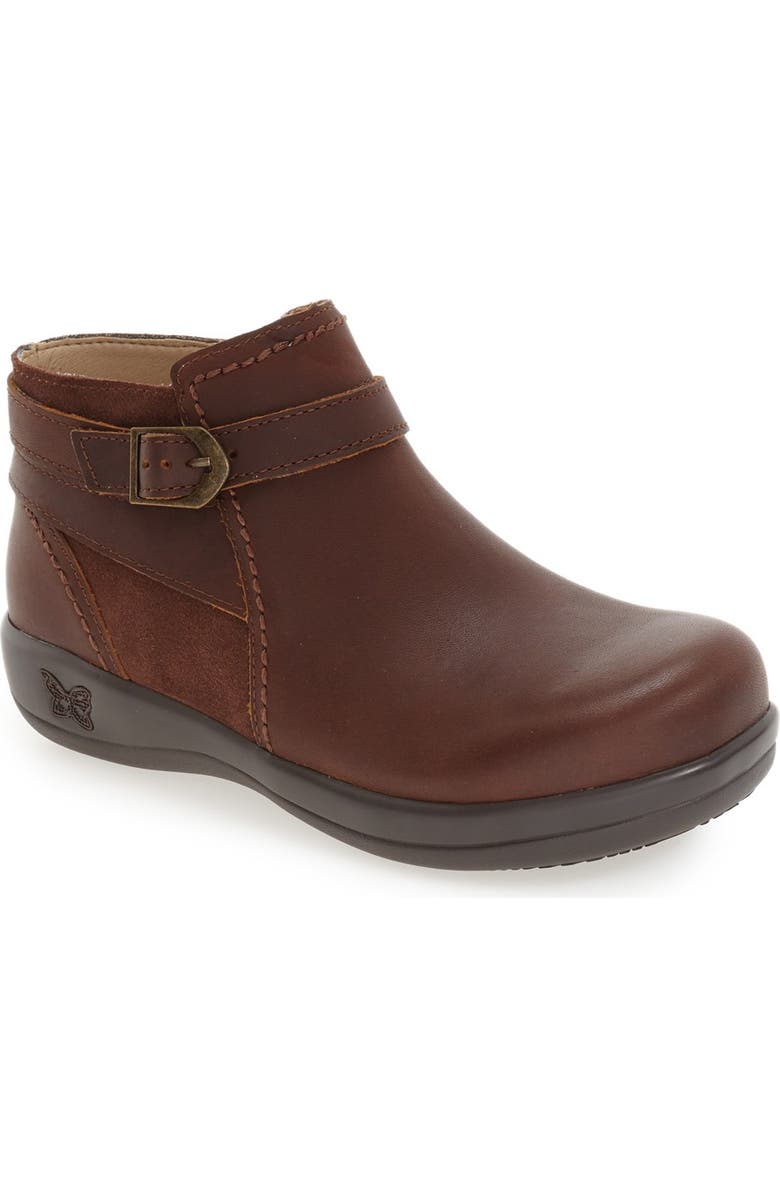 Alegria by PG Lite Alegria Dylan Water Resistant Bootie, Main, color, Hickory Brown Leather