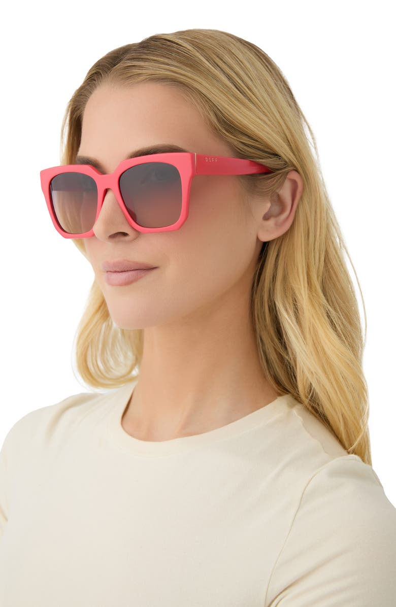 DIFF Ariana 54mm Gradient Square Sunglasses, Alternate, color, Sunset / Twilight Gradient
