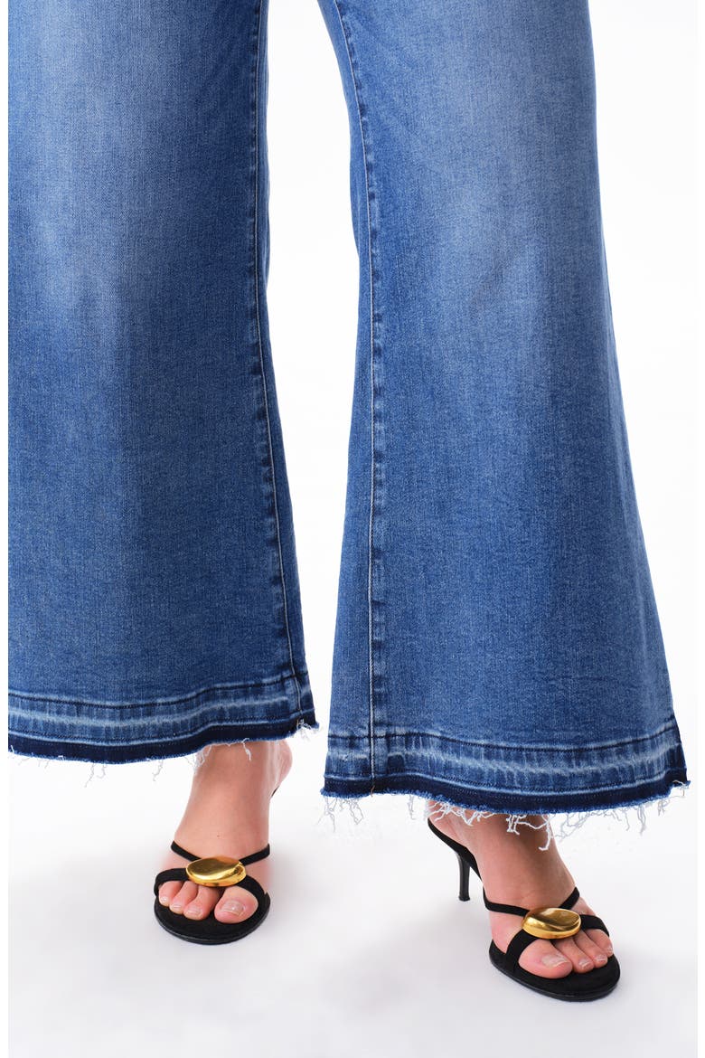 High Waist Raw Hem Wide Leg Jeans, Alternate, color, TRAPPIST-1E