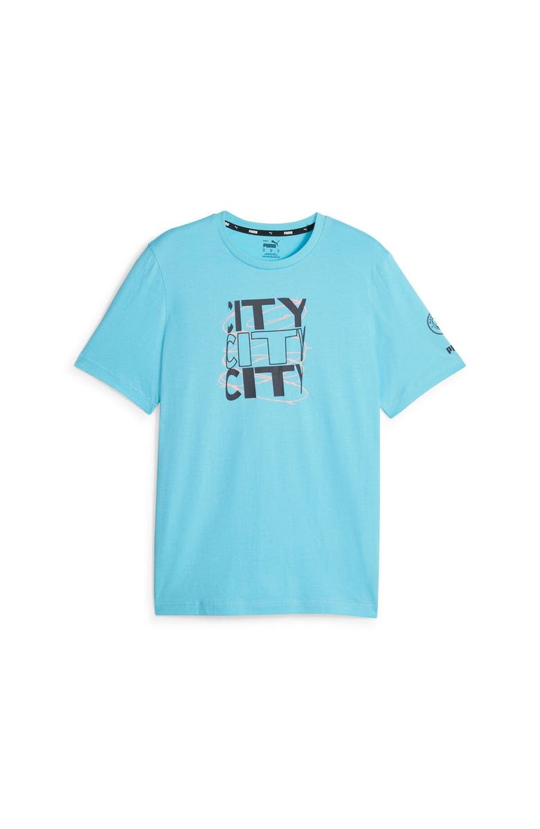 PUMA Men's Puma Sky Blue Manchester City FtblCore Graphic T-Shirt, Alternate, color, Blue