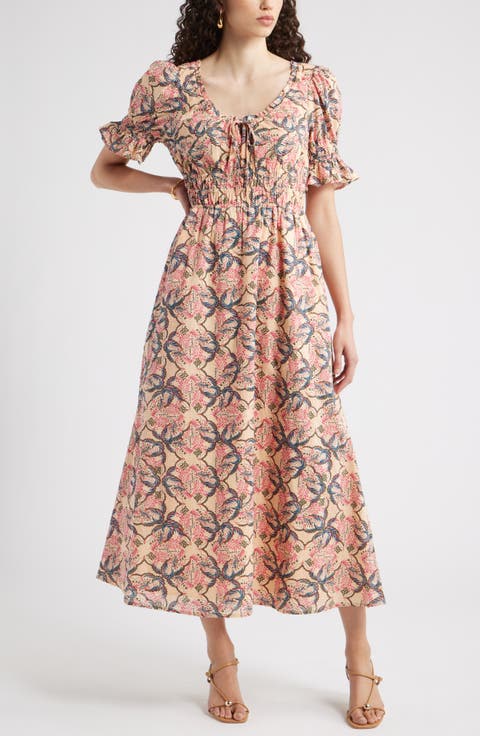 Smocked Waist Maxi Dress