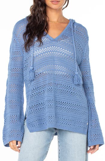Shop Roxy Hippie Love Open Stitch Hoodie