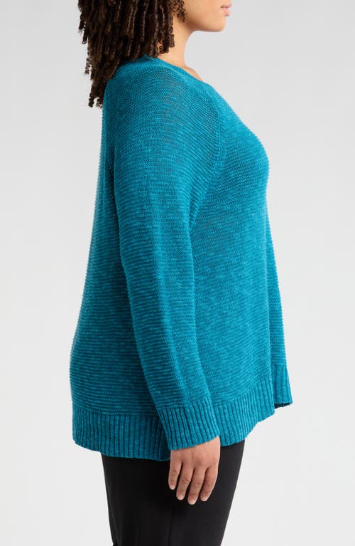 Eileen Fisher Crewneck Raglan-sleeve Sweater In Dragonfly