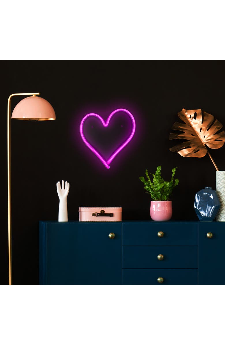 Northlight LED Heart Neon Lighted Wall Art - 13.5" - Pink, Alternate, color, Pink
