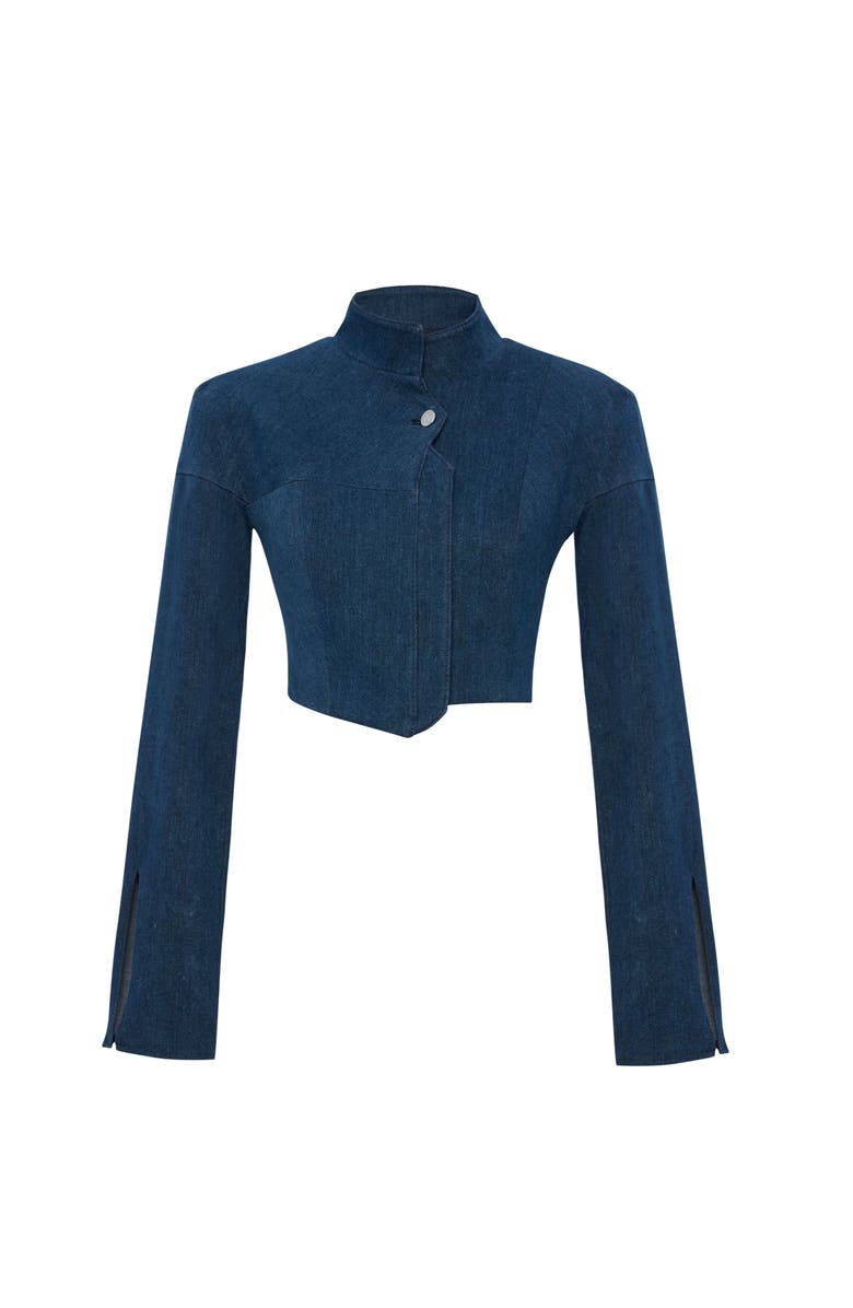 Jendue US Sublime Denim Jacket - Cropped, Structured & Stylish, Alternate, color, Deep Blue