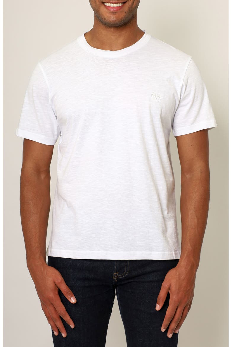 Cayanne Crewneck Cotton T-Shirt, Main, color, WHITE