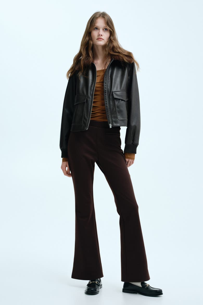 Flared Trousers, Alternate, color, Dark brown