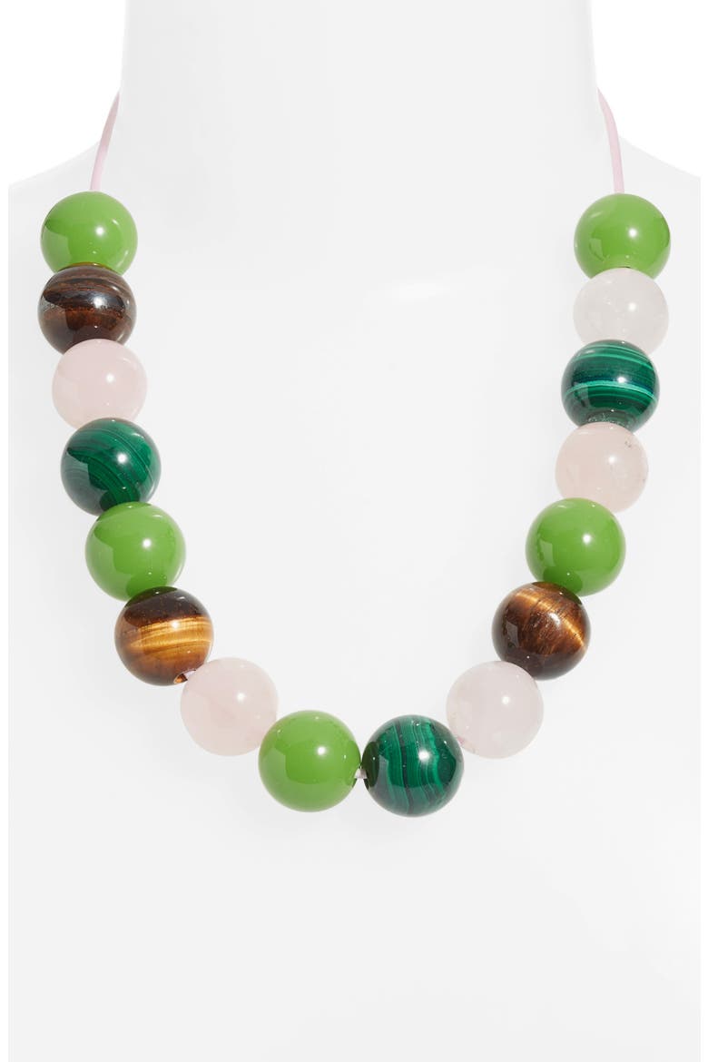 Malachite & Rose Quartz Necklace, Alternate, color, GREEN MULTI