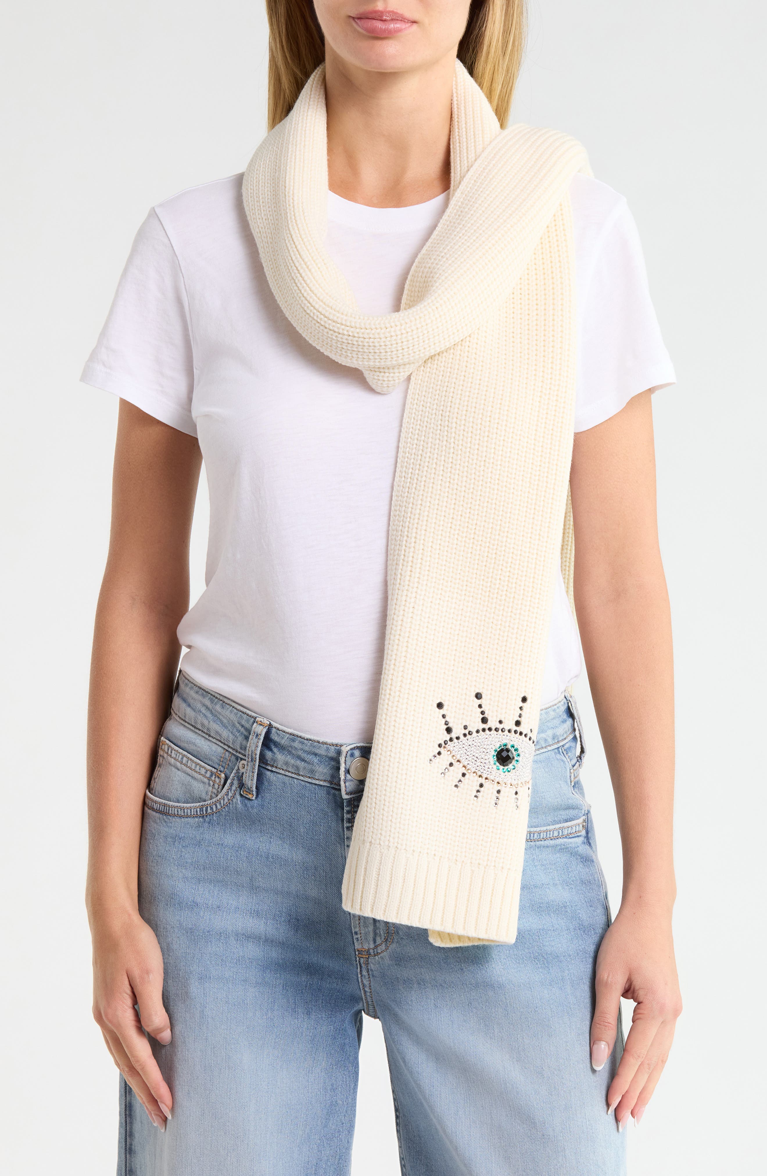 Evil Eye Knit Scarf