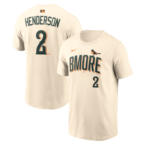 Men's Nike Gunnar Henderson Cream Baltimore Orioles 2026 City Connect Name & Number T-Shirt
