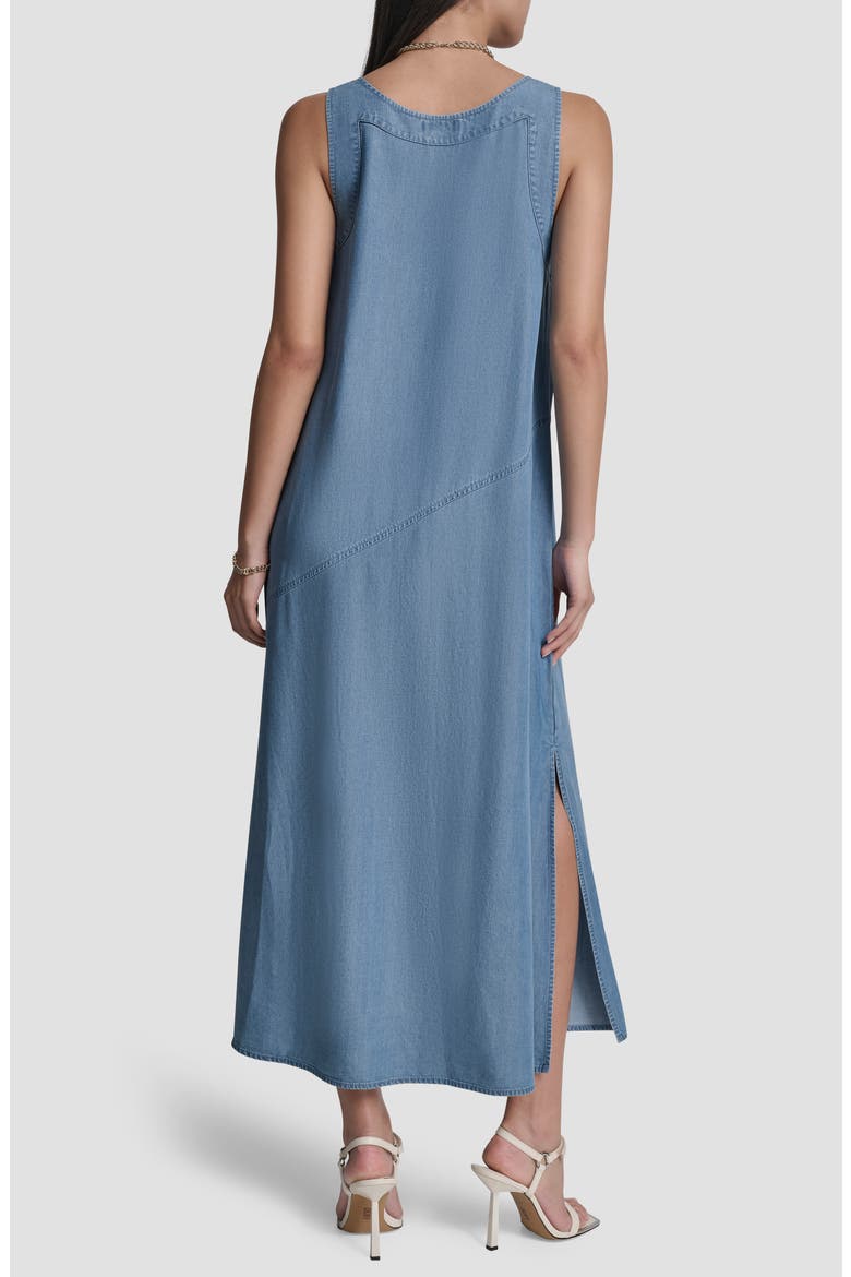 Sleeveless Chambray Midi Dress, Alternate, color, STREAM