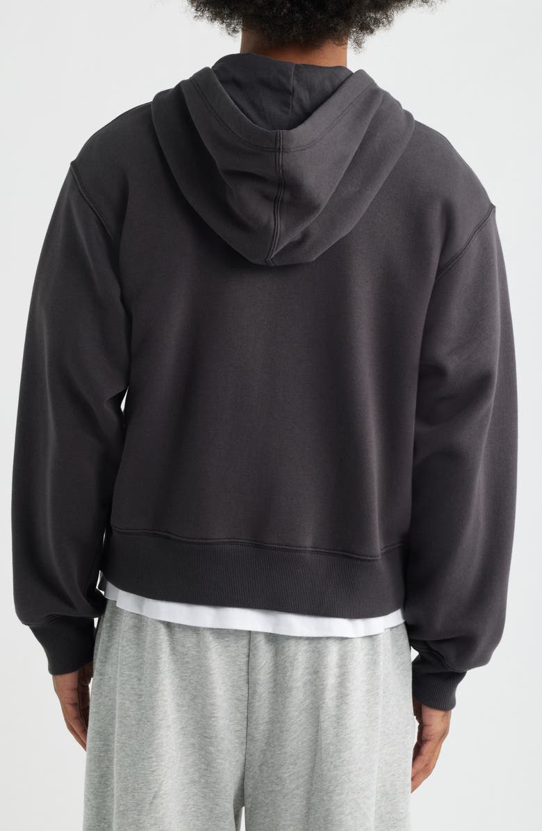 BP. Crop Fleece Zip Hoodie, Alternate, color, Black Faded