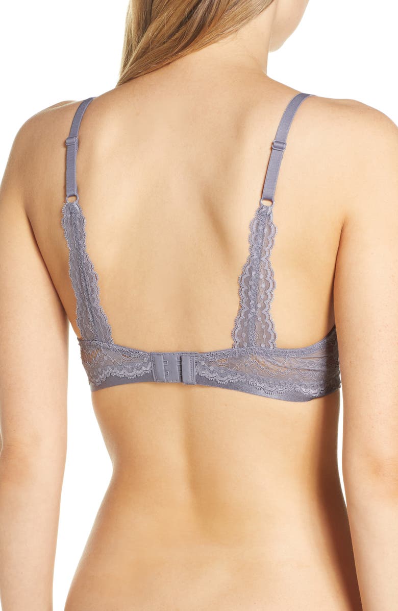 On Gossamer Beautifully Basic Lace Trim Plunge Bra, Alternate, color, 