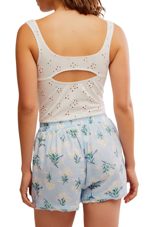 Free People Full Bloom Eyelet Knit Camisole In Ivory