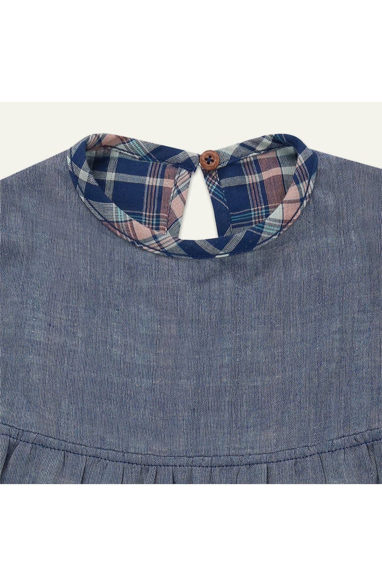 Lilly + Sid Organic Cotton Check Print Dress, Alternate, color, Navy