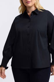Foxcroft Avril Matte Sateen Button-Up Shirt