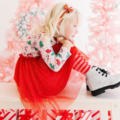 Sweet Wink Disco Christmas Long Sleeve Tutu Dress In Multicolor