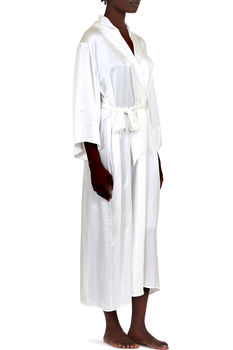 Celine Silk Robe, Alternate, color, IVORY
