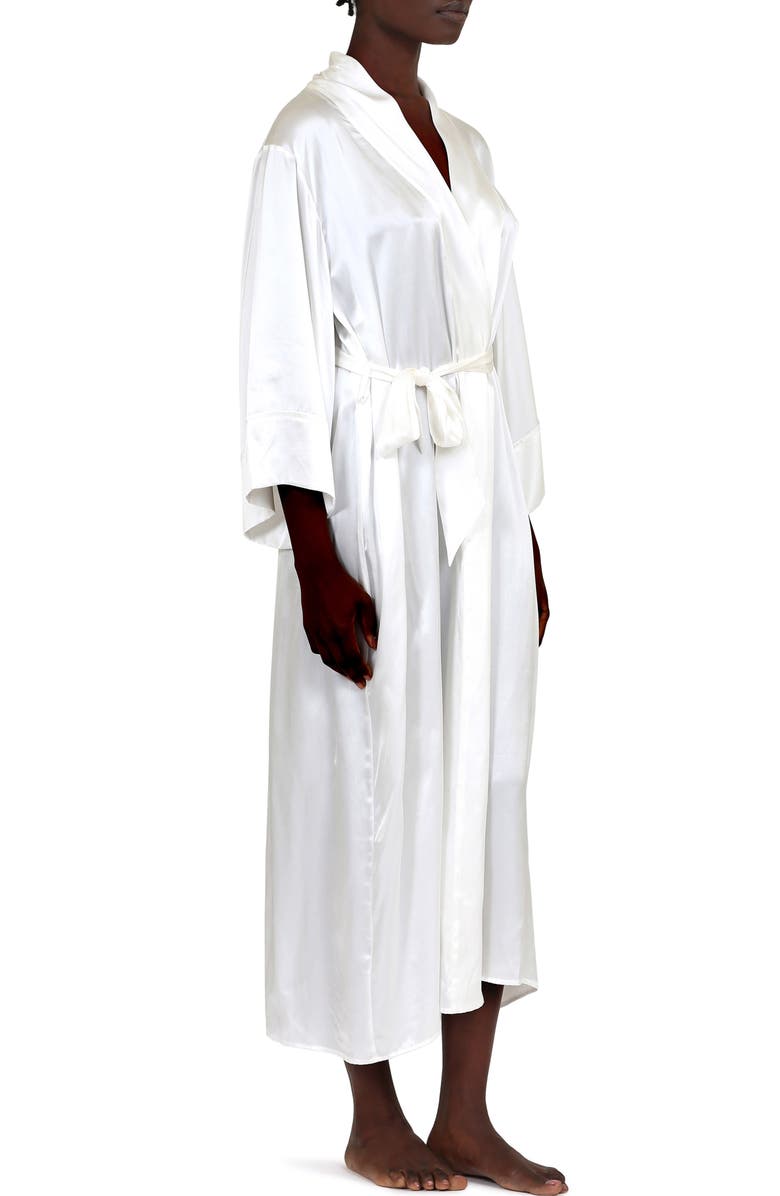 Papinelle Celine Silk Robe, Alternate, color, Ivory