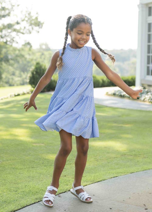 Shop Florence Eiseman Polka Dot Dress In Periwinkle