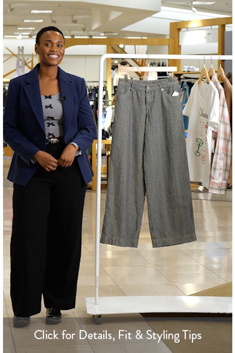 Actually Invested Stripe Low Rise Wide Leg Jeans video