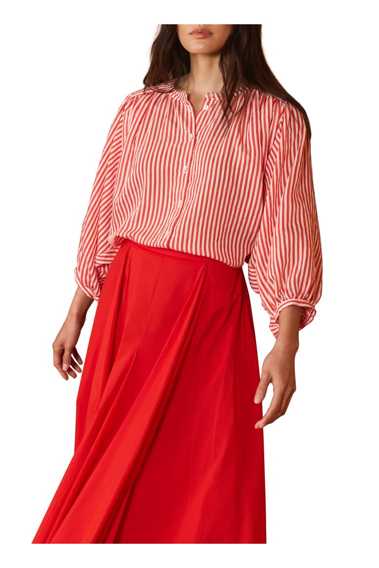Striped Batwing Blouse, Alternate, color, Red