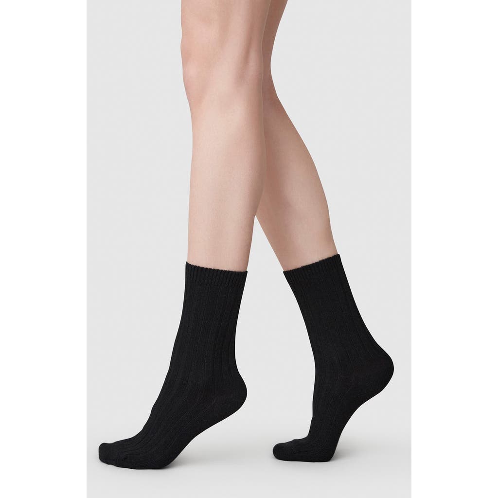 Swedish Stockings Bodil Chunky Crew Socks In Black