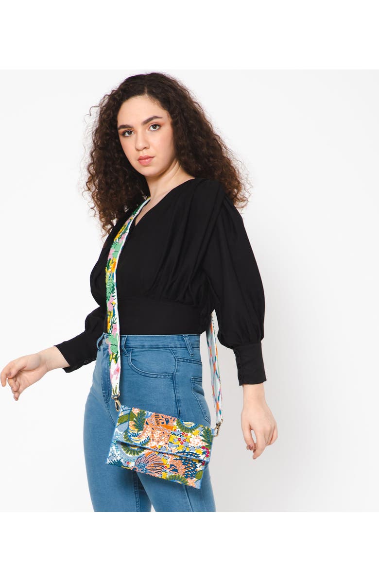 Vismaya Botanical Embroidered Strap, Alternate, color, White