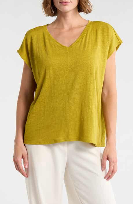 Eileen Fisher V-Neck Organic Linen T-Shirt