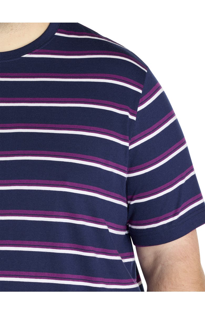 Harbor Bay by DXL Big & Tall Moisture-Wicking Striped T-Shirt, Alternate, color, Peacoat