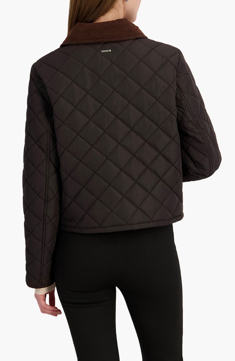 Tahari Haly Corduroy Collar Quilted Jacket, Alternate, color, Black
